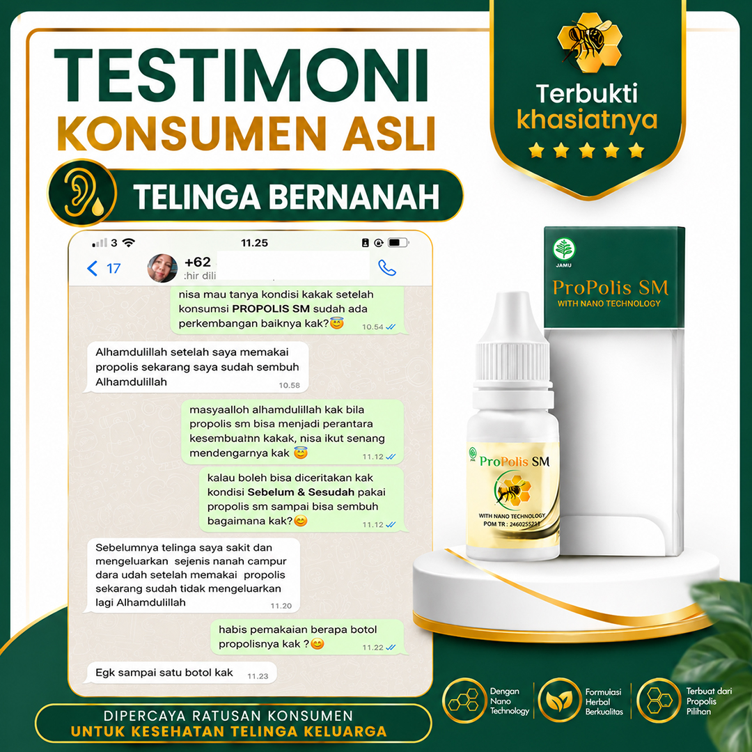 Propolis Sm Tetes - Membantu Telinga Tersumbat Keluar Cairan Bau Berdengung Untuk Anak Dan Dewasa Isi 6ml Perbotol 7