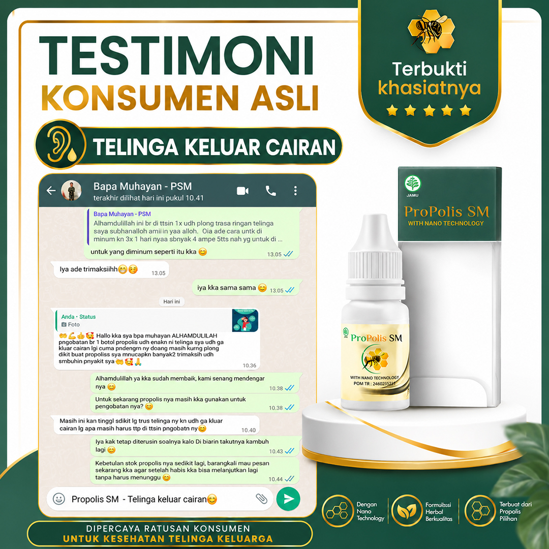 Propolis Sm Tetes - Membantu Telinga Tersumbat Keluar Cairan Bau Berdengung Untuk Anak Dan Dewasa Isi 6ml Perbotol 6