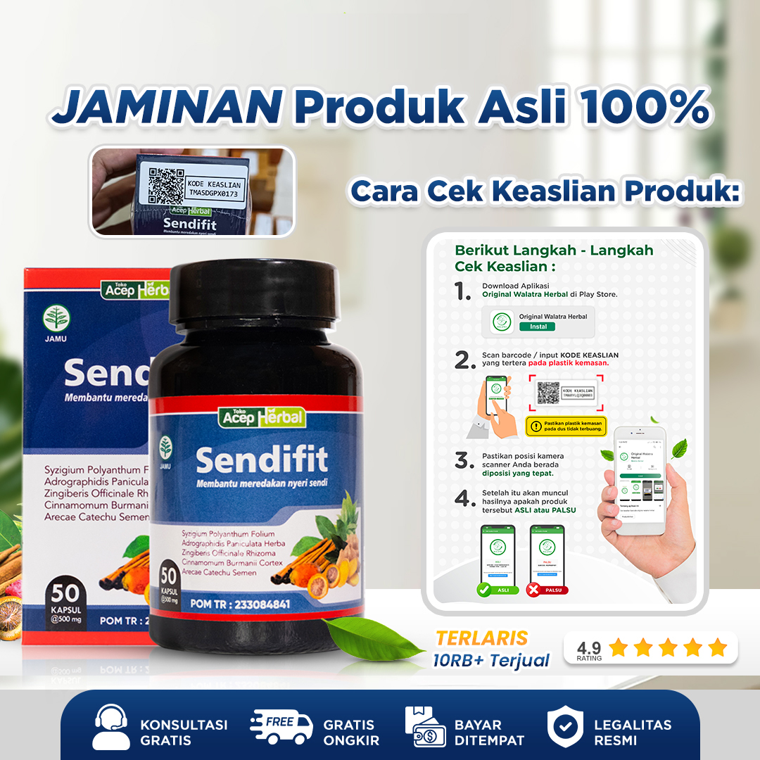 SendiFit Original - Herbal Asam Urat Rematik Sakit Lutut Nyeri Sendi Rematik Isi 50 Kapsul 5
