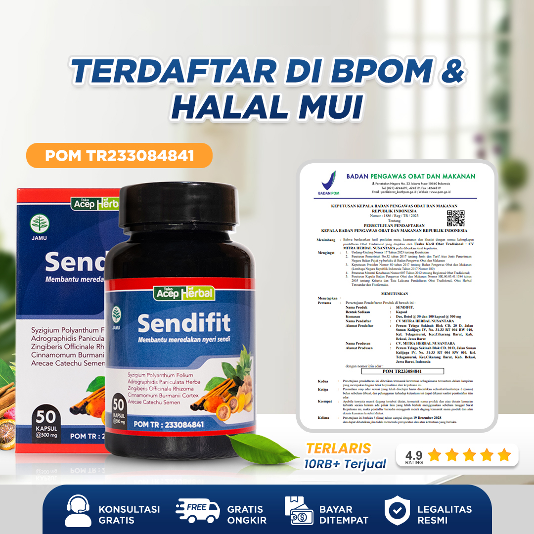 SendiFit Original - Herbal Asam Urat Rematik Sakit Lutut Nyeri Sendi Rematik Isi 50 Kapsul 4