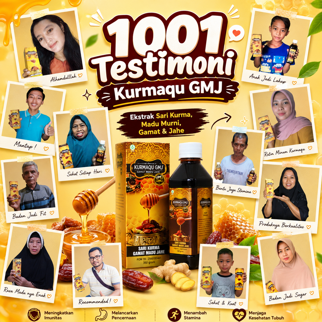 KurmaQu GMJ  Sari Kurma Madu Gamat Jahe Isi 350g Untuk Bantu Flek Paru Asma Dan Sesak Nafas 2