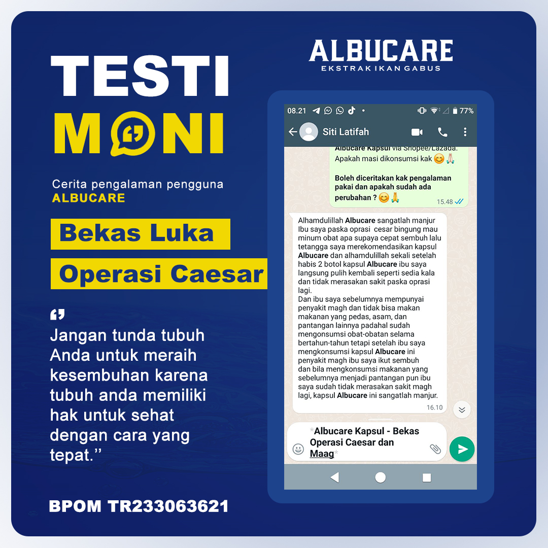 Albucare - Ekstrak Albumin, Asam Amino, Protein Ikan Gabus Pengering Luka & Vitamin Pemulihan Pasca Operasi Luka Infeksi Halal MUI & BPOM Isi 100 Kapsul 8