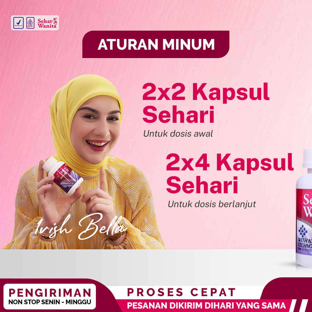 Sehat Wanita Suplemen Herbal Membantu Keputihan Abnormal Bau & Gatal Isi 50 Kapsul BPOM & Halal MUI 2